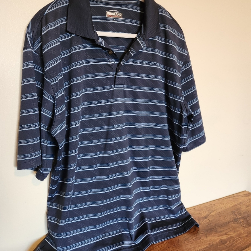 Kirklands Navy Blue Striped Men's Shirt